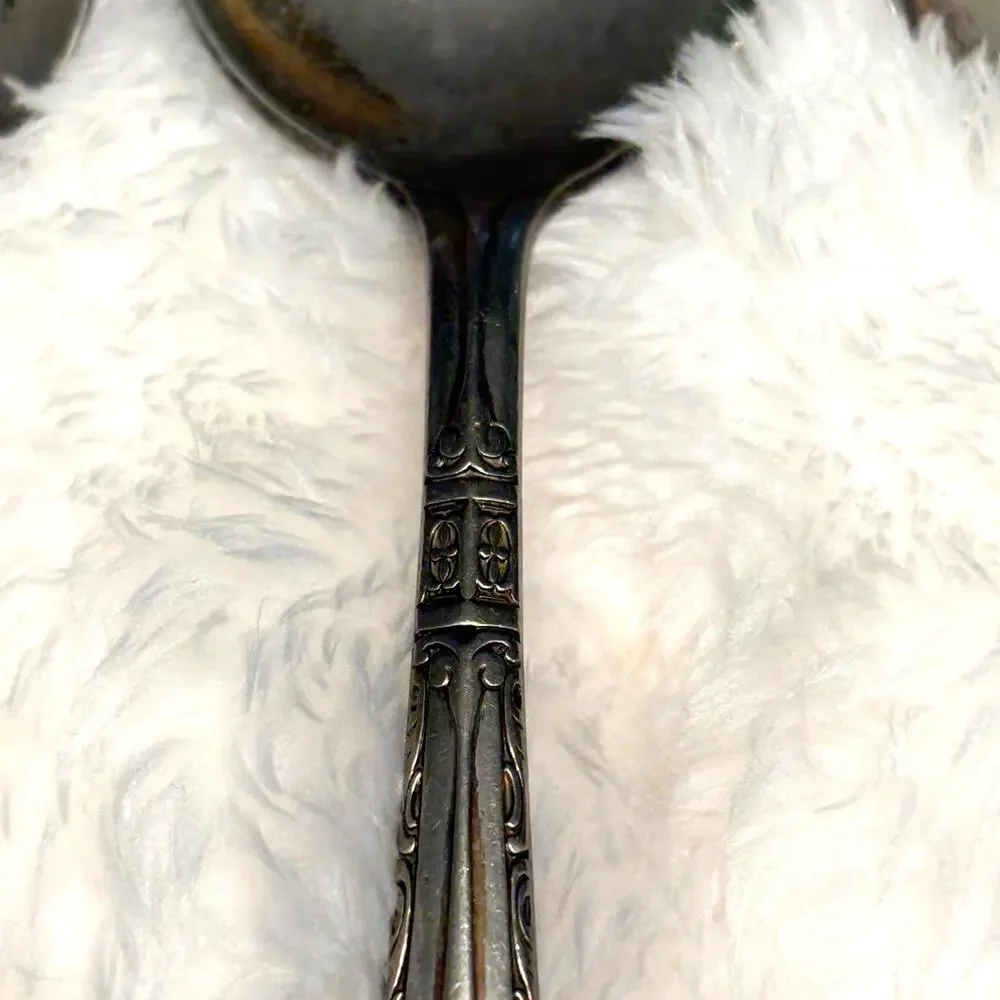 Vintage Cromwell Silverplate Set 5 Spoons Large 8